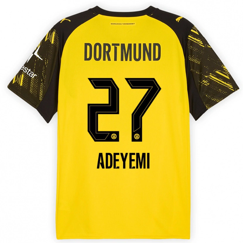 Danxen Dámské Karim Adeyemi #27 Žlutá Černá Domů Hráčské Dresy 2025/26 Dres
