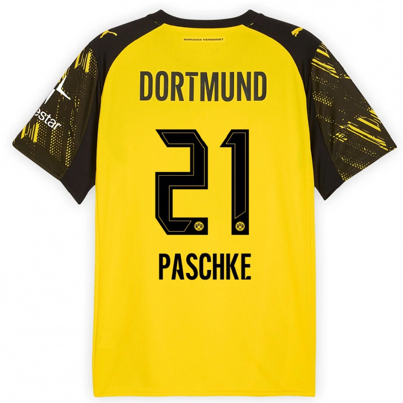 Danxen Dámské Felix Paschke #21 Žlutá Černá Domů Hráčské Dresy 2025/26 Dres