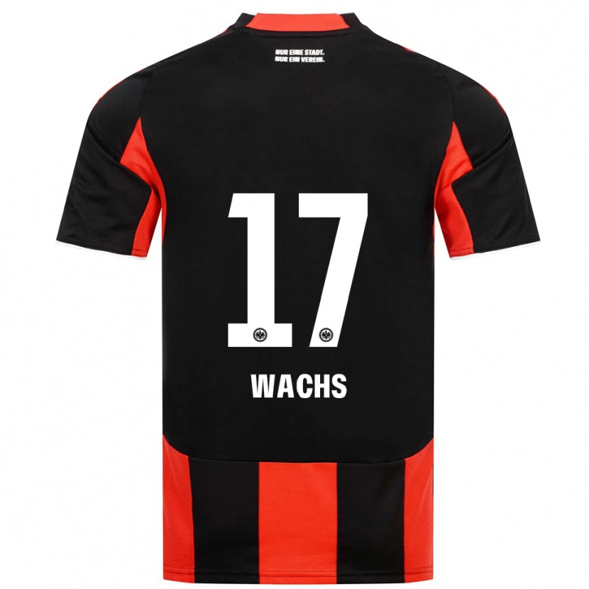 Danxen Dámské Marc Wachs #17 Černá Červená Domů Hráčské Dresy 2025/26 Dres