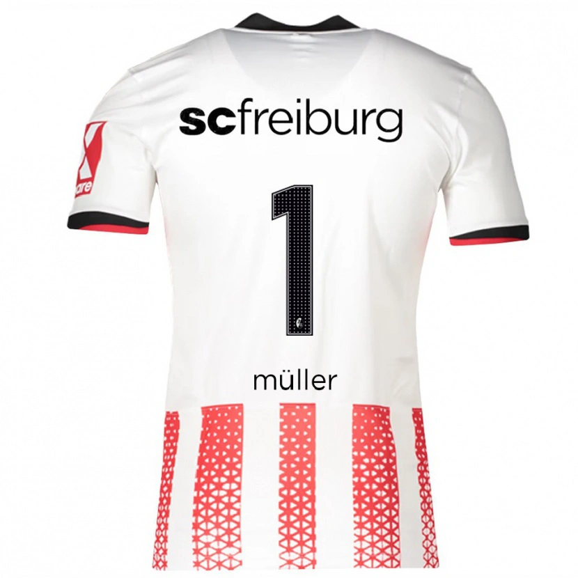 Danxen Dámské Philipp Müller #1 Bílá Červená Domů Hráčské Dresy 2025/26 Dres