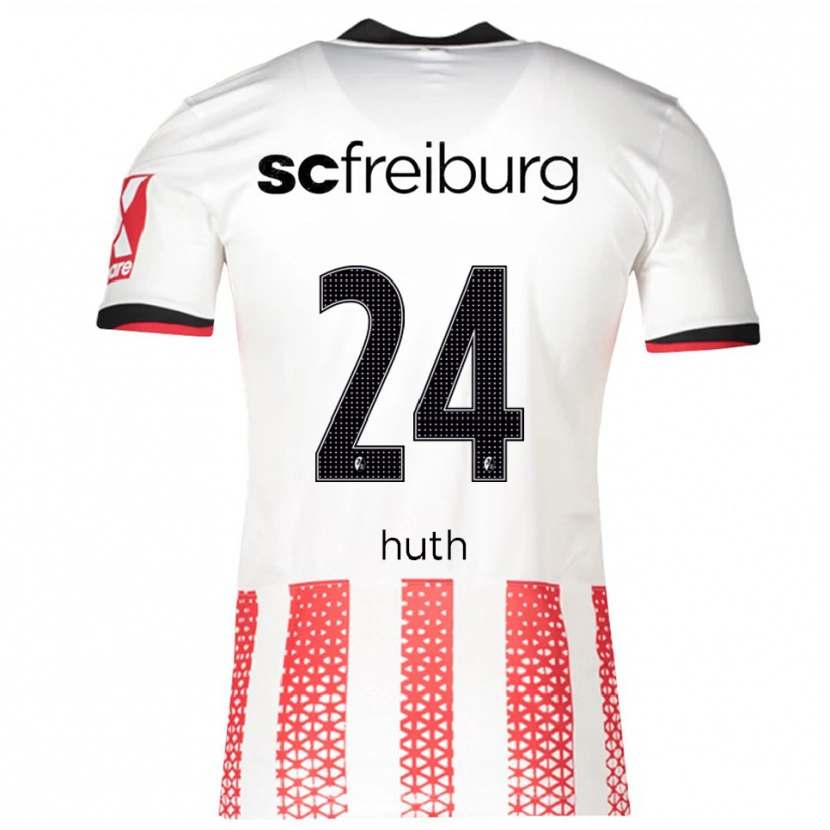 Danxen Dámské Jannik Huth #24 Bílá Červená Domů Hráčské Dresy 2025/26 Dres