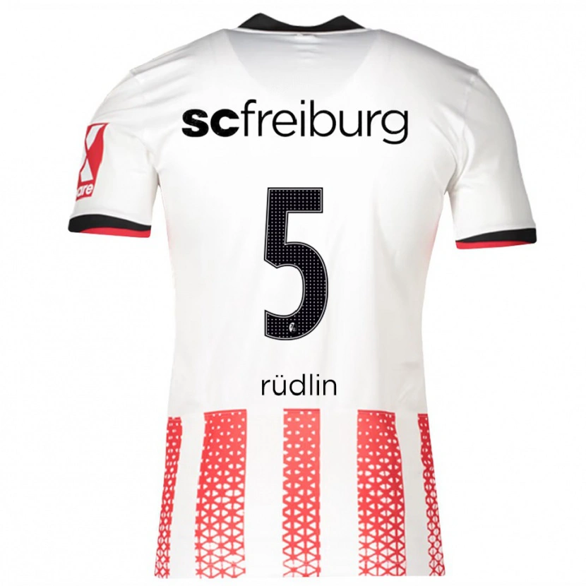 Danxen Dámské Fabian Rüdlin #5 Bílá Červená Domů Hráčské Dresy 2025/26 Dres