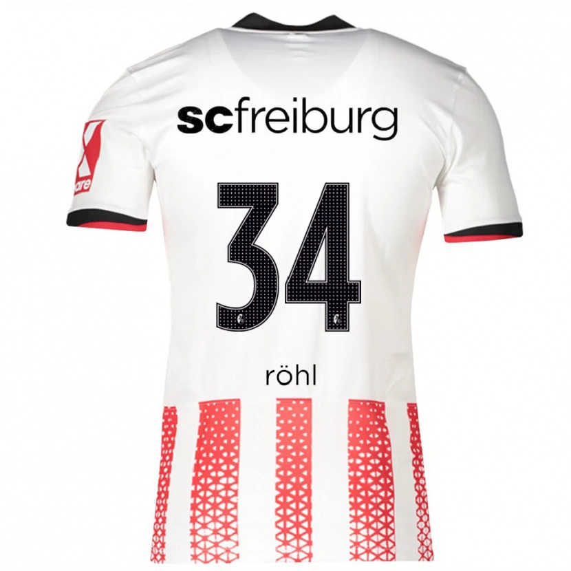 Danxen Dámské Merlin Röhl #34 Bílá Červená Domů Hráčské Dresy 2025/26 Dres