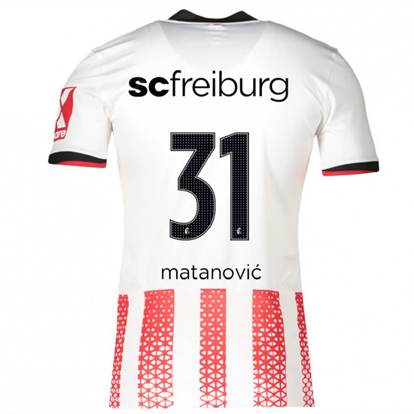 Danxen Dámské Igor Matanovic #31 Bílá Červená Domů Hráčské Dresy 2025/26 Dres