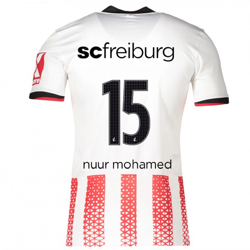 Danxen Dámské Billal Nuur Mohamed #15 Bílá Červená Domů Hráčské Dresy 2025/26 Dres