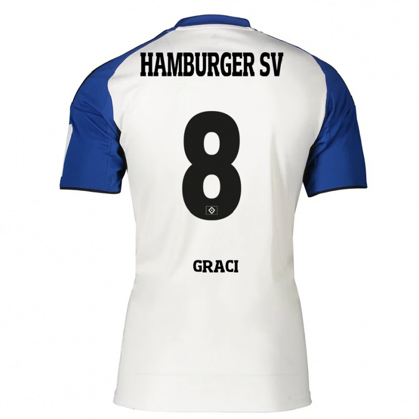 Danxen Dámské Massimo Graci #8 Bílá Modrá Domů Hráčské Dresy 2025/26 Dres