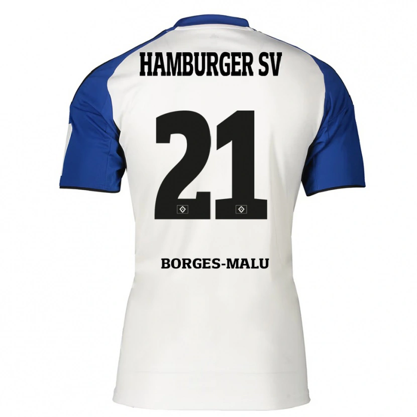 Danxen Dámské Louis Borges-Malu #21 Bílá Modrá Domů Hráčské Dresy 2025/26 Dres
