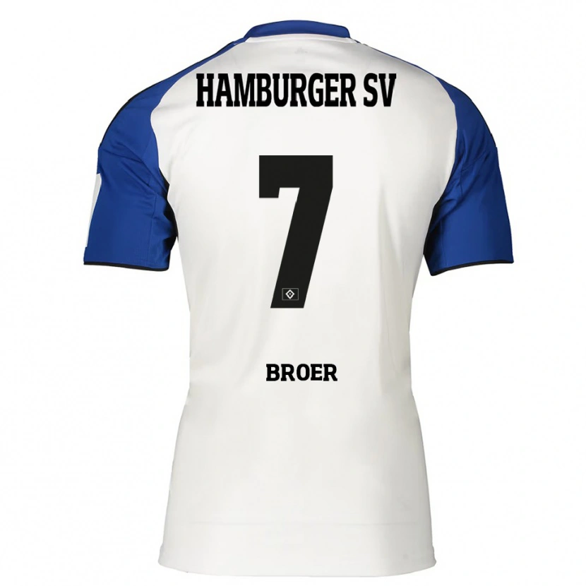 Danxen Dámské Yannick Tim Bröer #7 Bílá Modrá Domů Hráčské Dresy 2025/26 Dres