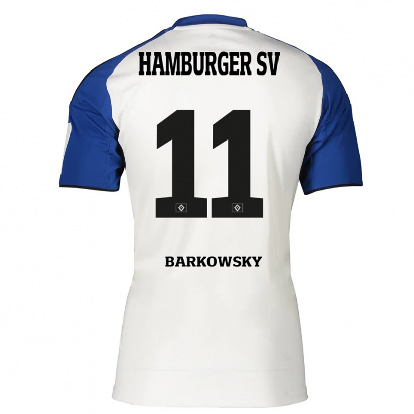 Danxen Dámské Finn Barkowsky #11 Bílá Modrá Domů Hráčské Dresy 2025/26 Dres