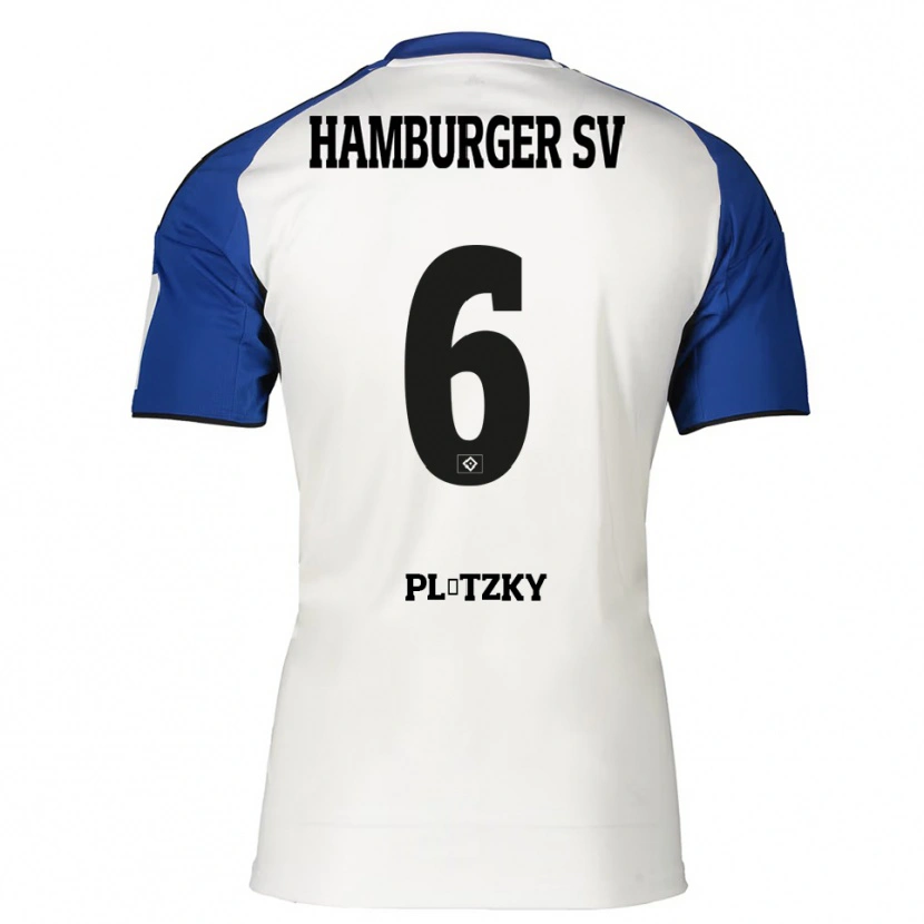 Danxen Dámské Lennart Plötzky #6 Bílá Modrá Domů Hráčské Dresy 2025/26 Dres