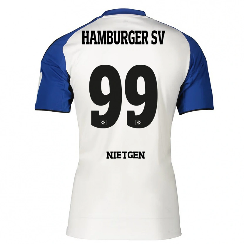 Danxen Dámské Marvin Nietgen #99 Bílá Modrá Domů Hráčské Dresy 2025/26 Dres