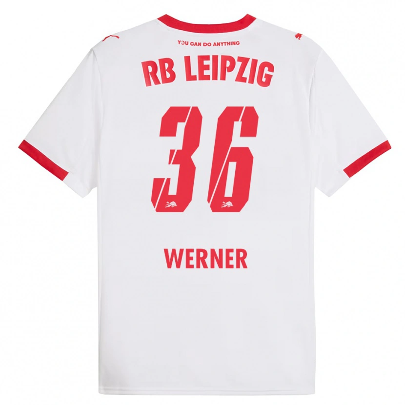 Danxen Dámské Timo Werner #36 Bílá Červená Domů Hráčské Dresy 2025/26 Dres