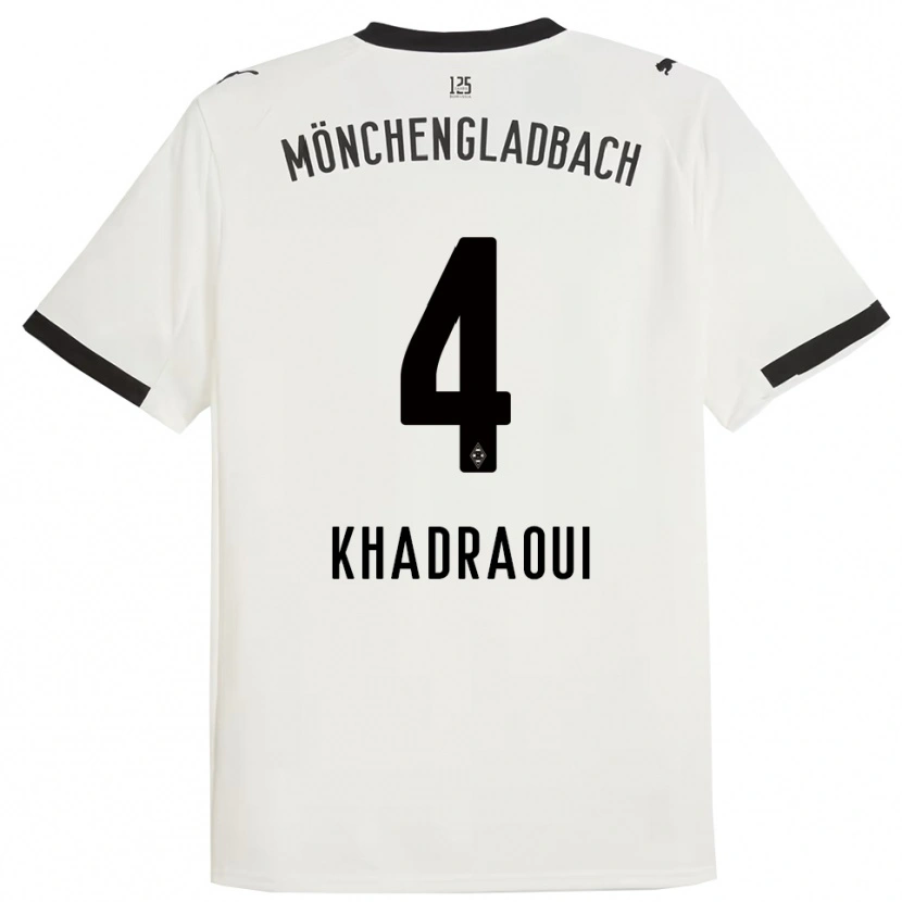 Danxen Dámské Elias Khadraoui #4 Bílá Černá Domů Hráčské Dresy 2025/26 Dres