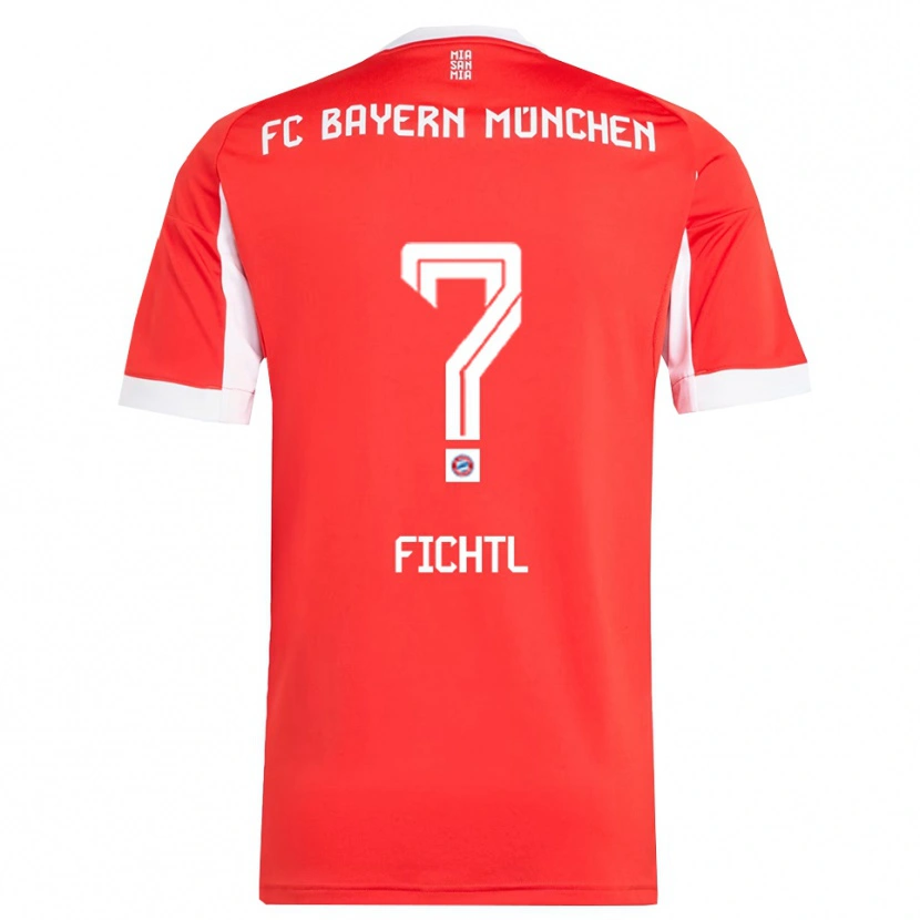 Danxen Dámské Noah Fichtl #0 Červená Bílá Domů Hráčské Dresy 2025/26 Dres