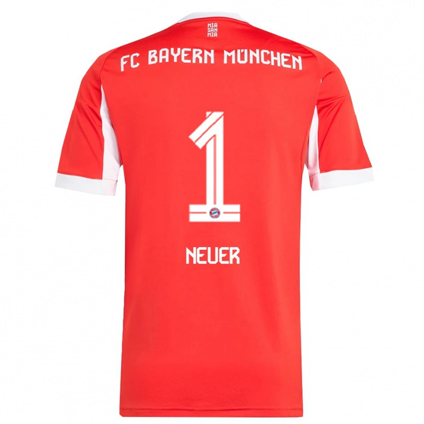 Danxen Dámské Manuel Neuer #1 Červená Bílá Domů Hráčské Dresy 2025/26 Dres