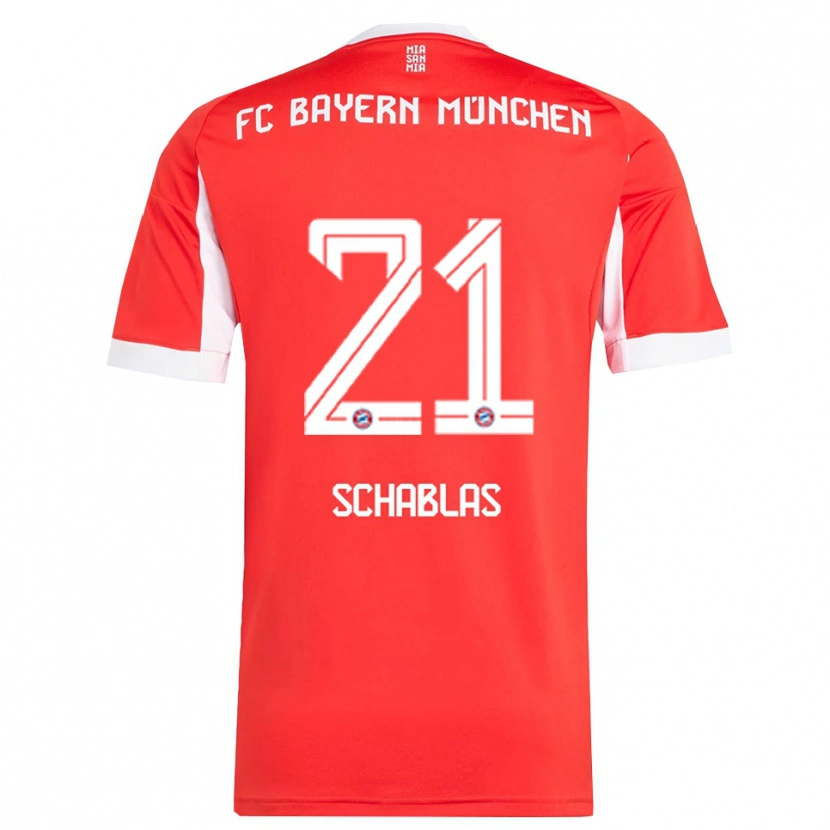 Danxen Dámské Matteo Schablas #21 Červená Bílá Domů Hráčské Dresy 2025/26 Dres