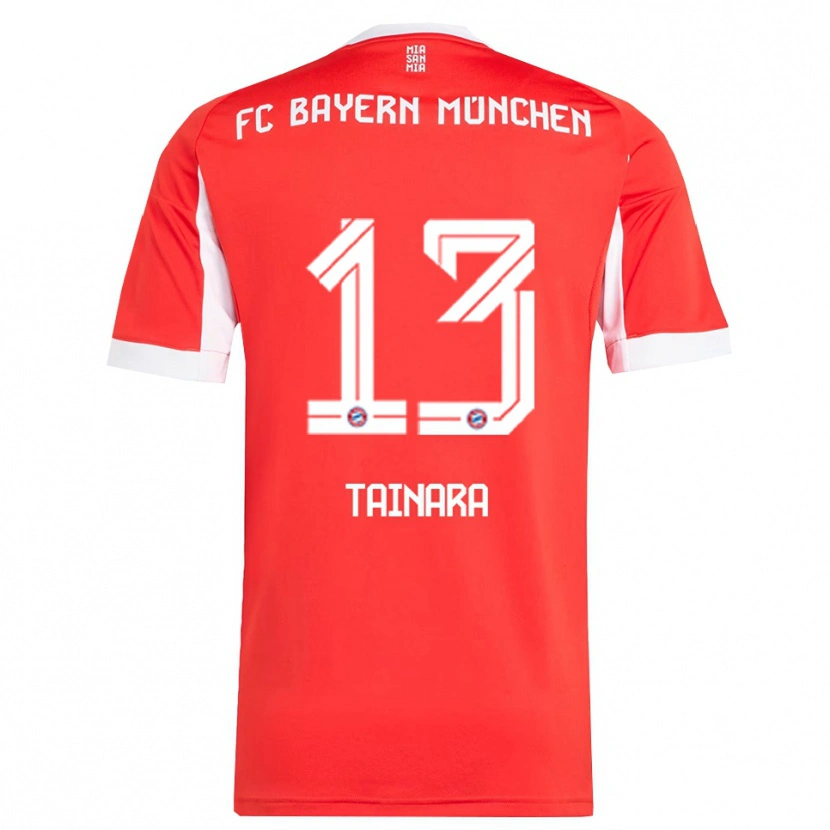 Danxen Dámské Tainara #13 Červená Bílá Domů Hráčské Dresy 2025/26 Dres