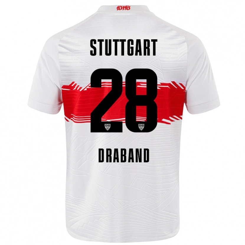 Danxen Dámské Dominik Draband #28 Bílá Červená Domů Hráčské Dresy 2025/26 Dres