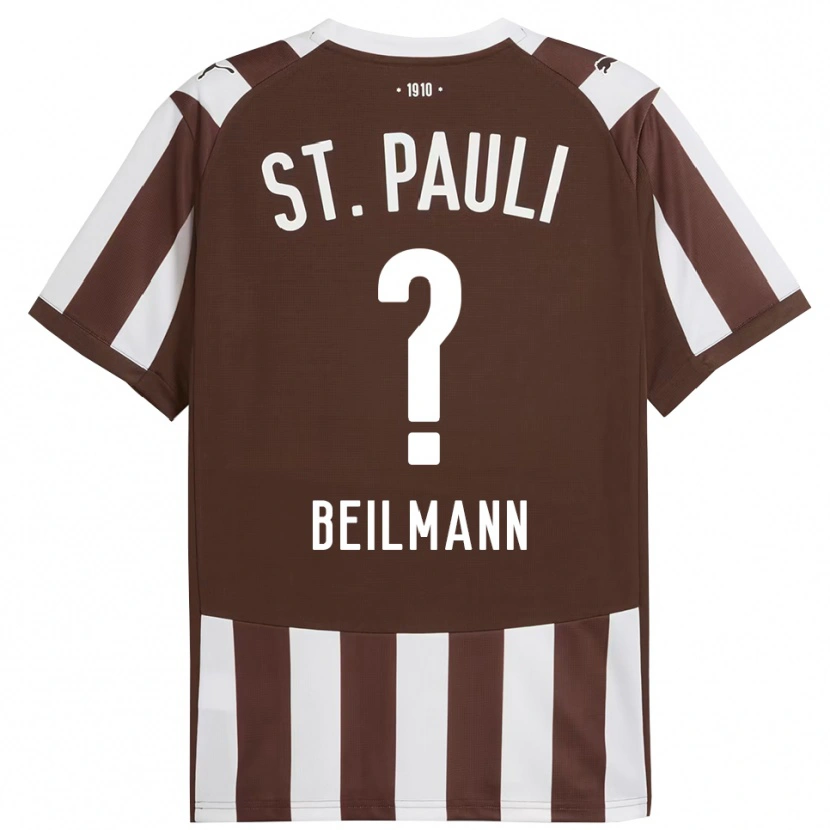 Danxen Dámské Erwin Beilmann #0 Kávová Bílá Domů Hráčské Dresy 2025/26 Dres