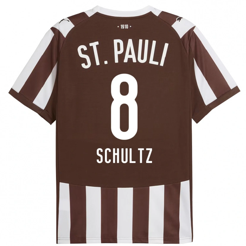 Danxen Dámské Paul Schultz #8 Kávová Bílá Domů Hráčské Dresy 2025/26 Dres