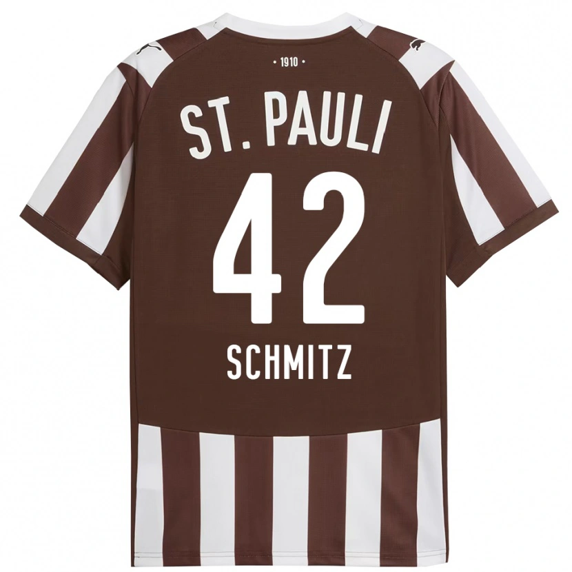 Danxen Dámské Marwin Schmitz #42 Kávová Bílá Domů Hráčské Dresy 2025/26 Dres