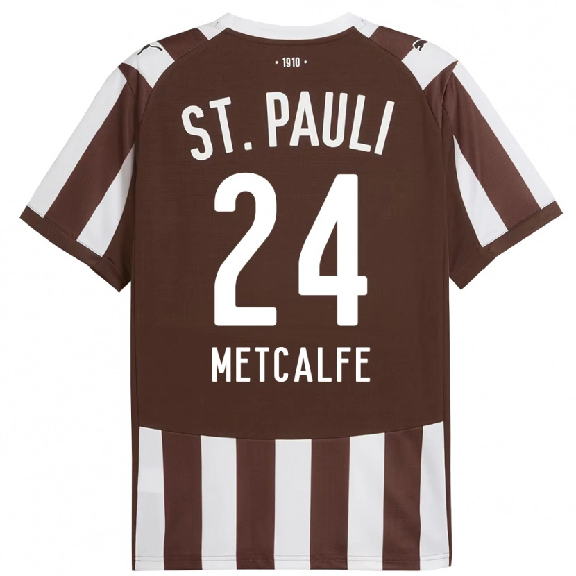 Danxen Dámské Connor Metcalfe #24 Kávová Bílá Domů Hráčské Dresy 2025/26 Dres