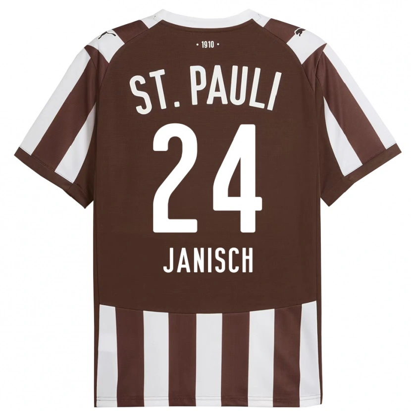 Danxen Dámské August Janisch #24 Kávová Bílá Domů Hráčské Dresy 2025/26 Dres
