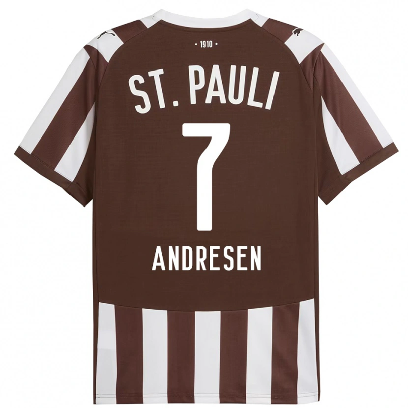 Danxen Dámské Jan Andresen #7 Kávová Bílá Domů Hráčské Dresy 2025/26 Dres