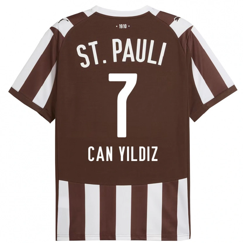 Danxen Dámské Emre Can Yildiz #7 Kávová Bílá Domů Hráčské Dresy 2025/26 Dres