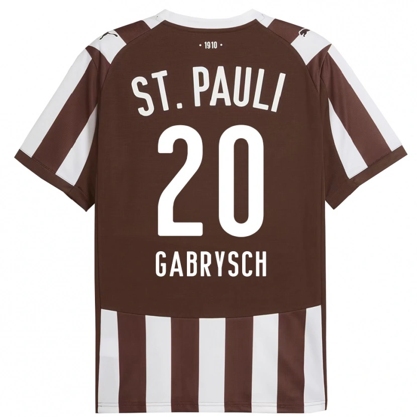 Danxen Dámské David Gabrysch #20 Kávová Bílá Domů Hráčské Dresy 2025/26 Dres