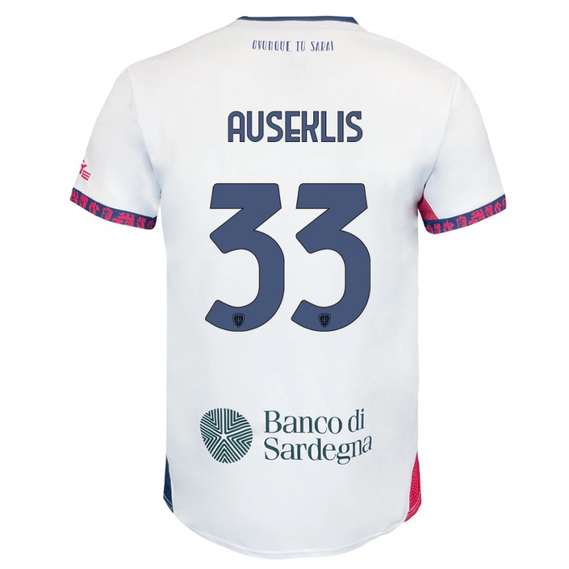 Danxen Dámské Henrijs Auseklis #33 Bílá Námořnická Modř Červená Daleko Hráčské Dresy 2025/26 Dres