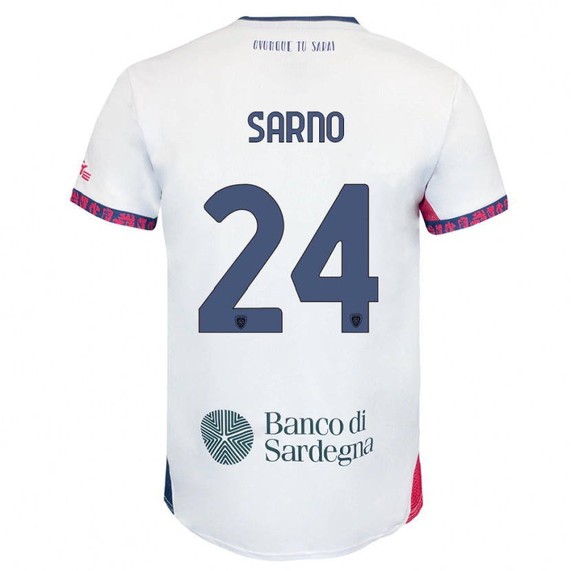 Danxen Dámské Vincenzo Sarno #24 Bílá Námořnická Modř Červená Daleko Hráčské Dresy 2025/26 Dres