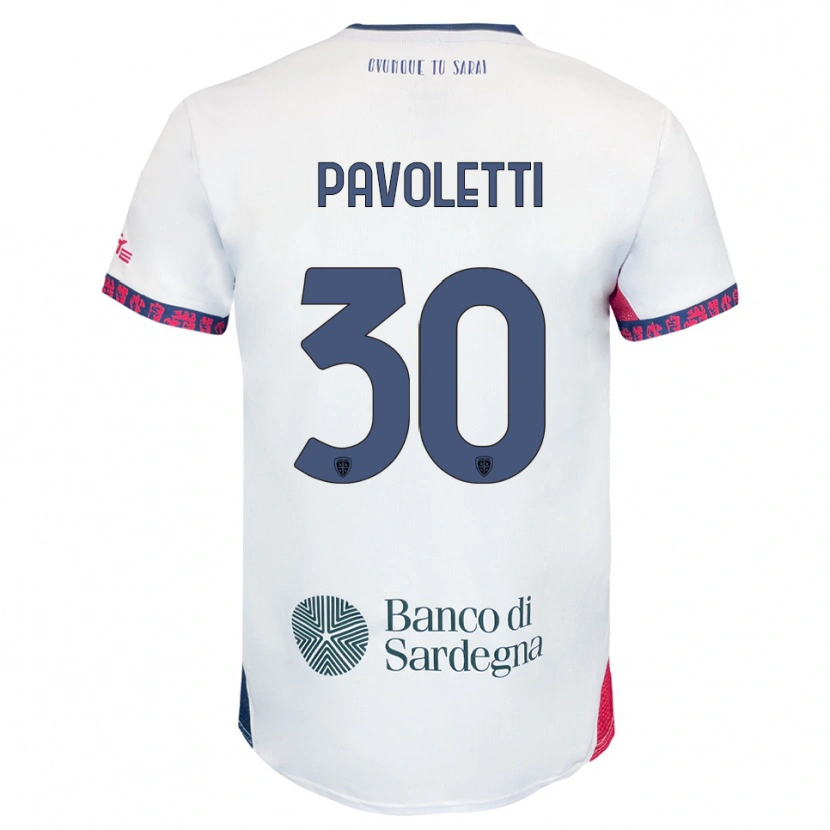 Danxen Dámské Leonardo Pavoletti #30 Bílá Námořnická Modř Červená Daleko Hráčské Dresy 2025/26 Dres