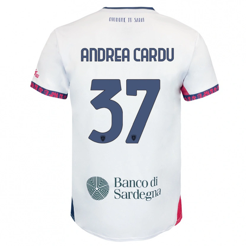 Danxen Dámské Giovanni Andrea Cardu #37 Bílá Námořnická Modř Červená Daleko Hráčské Dresy 2025/26 Dres