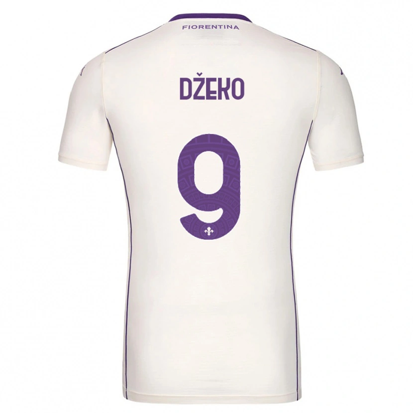 Danxen Dámské Edin Džeko #9 Bílá Fialová Červená Daleko Hráčské Dresy 2025/26 Dres