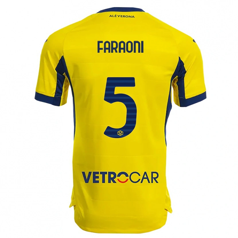Danxen Dámské Davide Faraoni #5 Žlutá Námořnická Modř Daleko Hráčské Dresy 2025/26 Dres