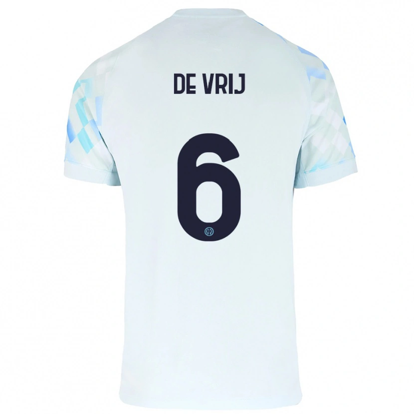 Danxen Dámské Stefan De Vrij #6 Bílá Modrá Daleko Hráčské Dresy 2025/26 Dres
