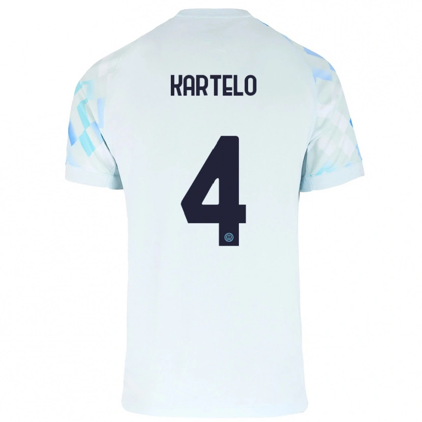 Danxen Dámské Dominik Kartelo #4 Bílá Modrá Daleko Hráčské Dresy 2025/26 Dres