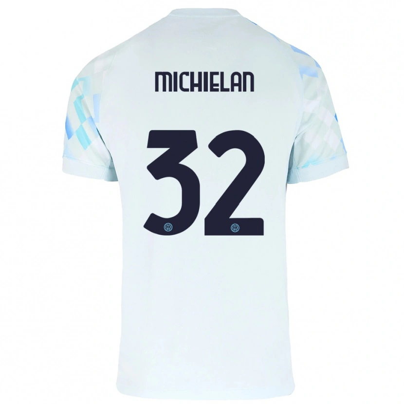 Danxen Dámské Mattia Michielan #32 Bílá Modrá Daleko Hráčské Dresy 2025/26 Dres