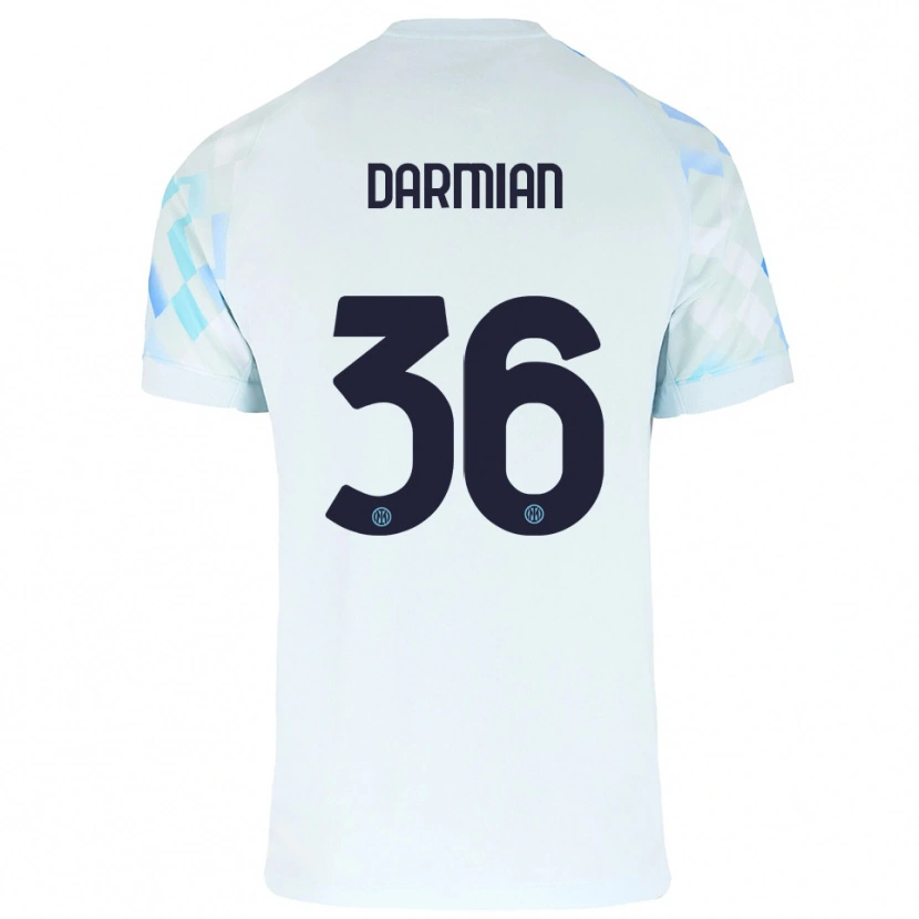Danxen Dámské Matteo Darmian #36 Bílá Modrá Daleko Hráčské Dresy 2025/26 Dres