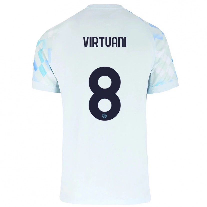 Danxen Dámské Marco Virtuani #8 Bílá Modrá Daleko Hráčské Dresy 2025/26 Dres