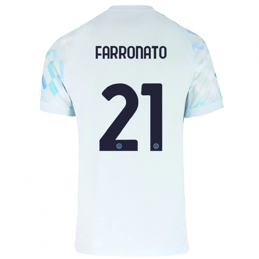 Danxen Dámské Matteo Farronato #21 Bílá Modrá Daleko Hráčské Dresy 2025/26 Dres