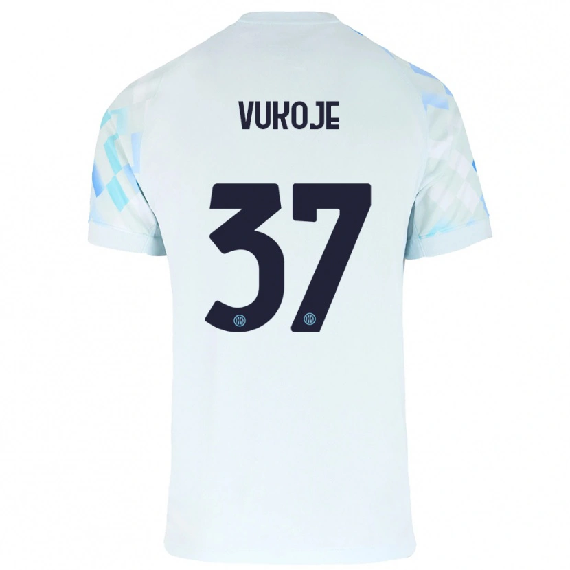 Danxen Dámské Andrija Vukoje #37 Bílá Modrá Daleko Hráčské Dresy 2025/26 Dres