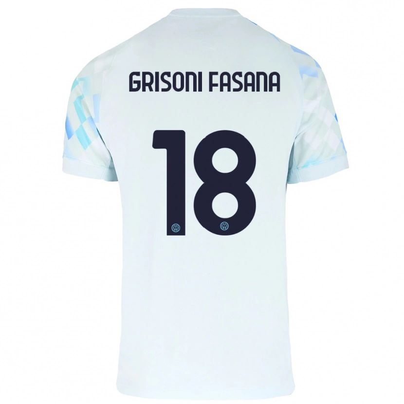 Danxen Dámské Marco Grisoni Fasana #18 Bílá Modrá Daleko Hráčské Dresy 2025/26 Dres
