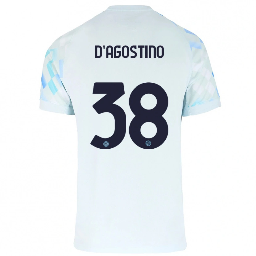 Danxen Dámské Giovanni D'agostino #38 Bílá Modrá Daleko Hráčské Dresy 2025/26 Dres