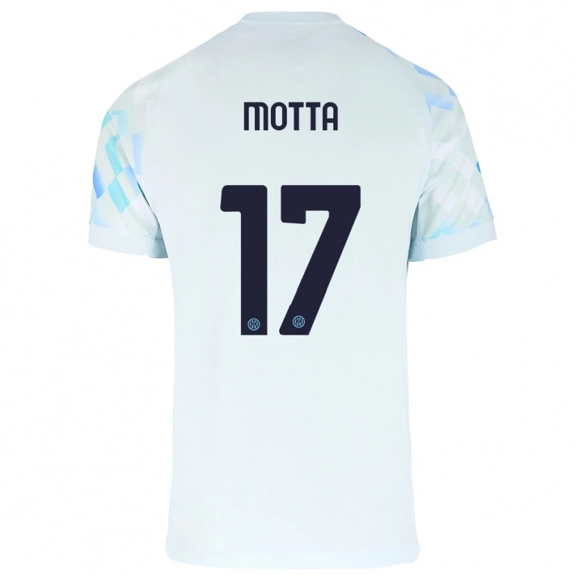 Danxen Dámské Matteo Motta #17 Bílá Modrá Daleko Hráčské Dresy 2025/26 Dres