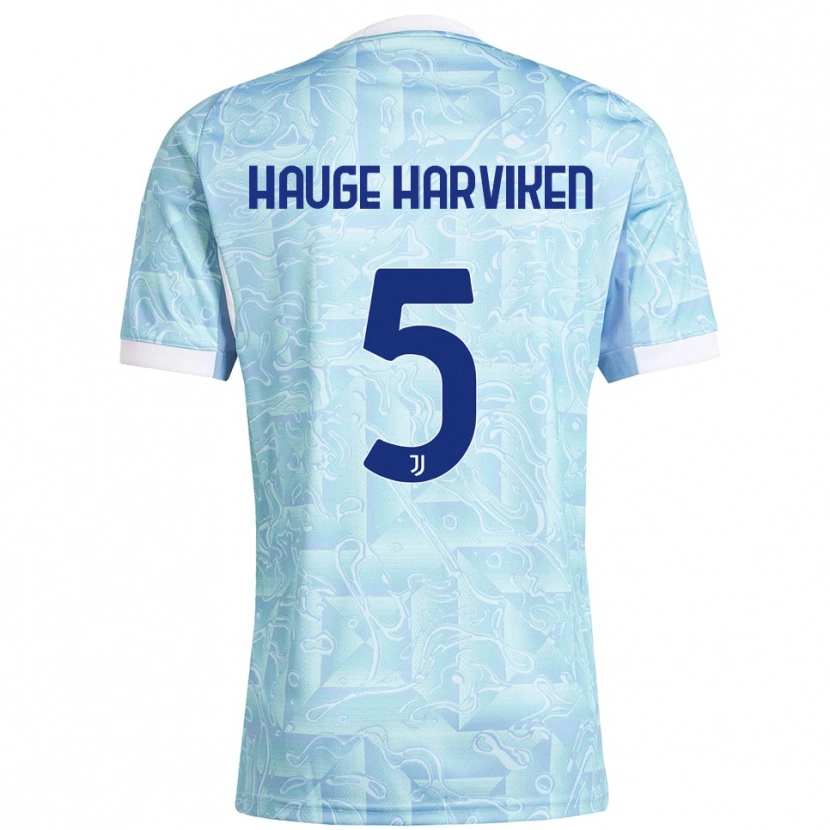 Danxen Dámské Mathilde Hauge Harviken #5 Nebesky Modrá Žlutá Daleko Hráčské Dresy 2025/26 Dres