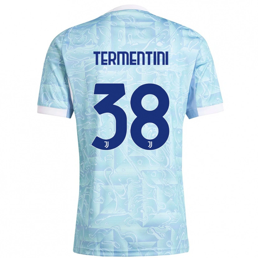 Danxen Dámské Giorgia Termentini #38 Nebesky Modrá Žlutá Daleko Hráčské Dresy 2025/26 Dres