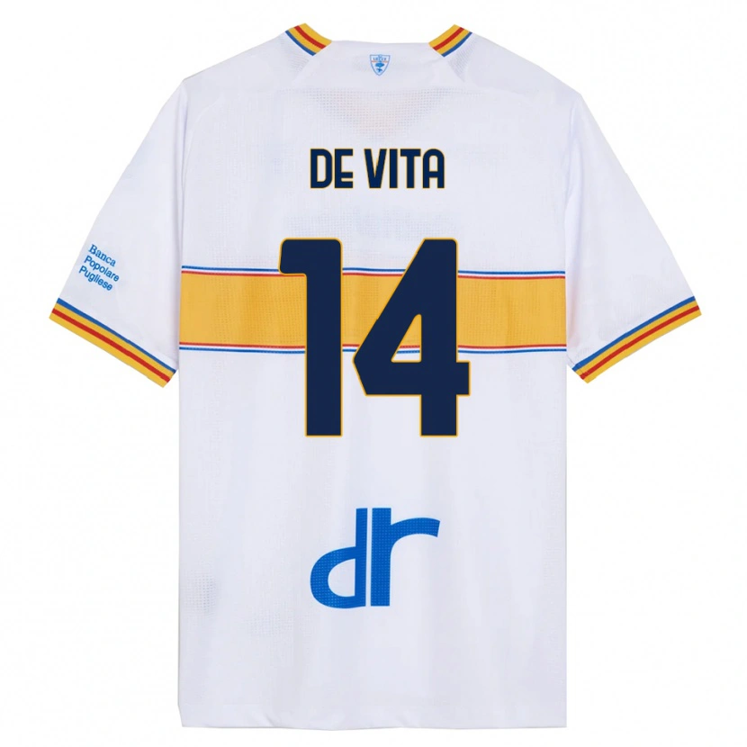 Danxen Dámské Mattia De Vita #14 Bílá Žlutá Daleko Hráčské Dresy 2025/26 Dres