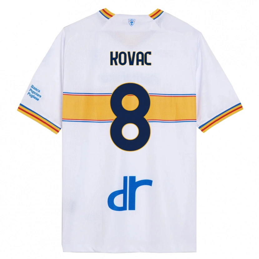 Danxen Dámské Niko Kovač #8 Bílá Žlutá Daleko Hráčské Dresy 2025/26 Dres
